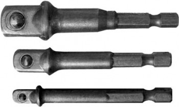 Адаптеры под головки с хвостовика под биты , набор 3 шт., CrV.