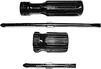 Отвертка с переставным жалом черная ручка 6x70мм