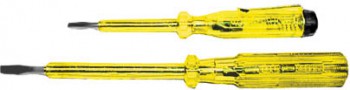 Отвертка индикаторная, желтая ручка, 190 мм