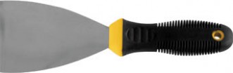 Шпатель, нержавеющая сталь, черно-желтая прорезиненная  ручка 6\