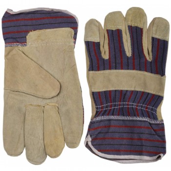 Перчатки STAYER рабочие комбинированные кожаные из спилка с тиснением, XL