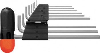 Ключи шестигранные длинные (1,5 - 10 мм) 9 шт.CrV, с пласт.Т-обр.ручкой