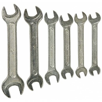 Набор СИБИН Ключи рожковые, оцинкованные, 8-19 мм, 6 шт