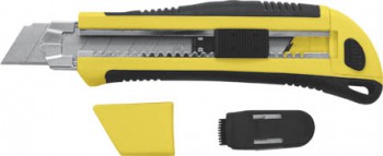 Нож технический 25 мм усиленный, кассета 3 лезвия , автозамена лезвия.