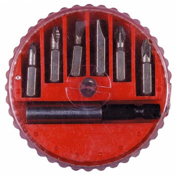 Набор STAYER Биты с магнитным адаптером в круглом мини-боксе, 7 предметов
