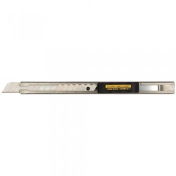 Нож OLFA с выдвижным лезвием и корпусом из нержавеющей стали, автофиксатор, 9мм