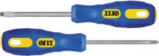 Отвертка сине-желтая ручка Профи, сталь S2, с магн.кончиком 6 х 100 мм, РН2